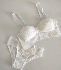 YUMI NIGHTS Pleated Charm Bra & Panty Set